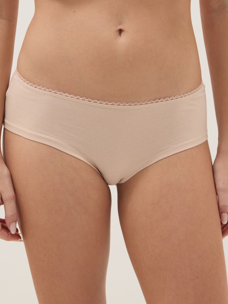 Multicoloured regular fit elasticated cotton brief tripack_1