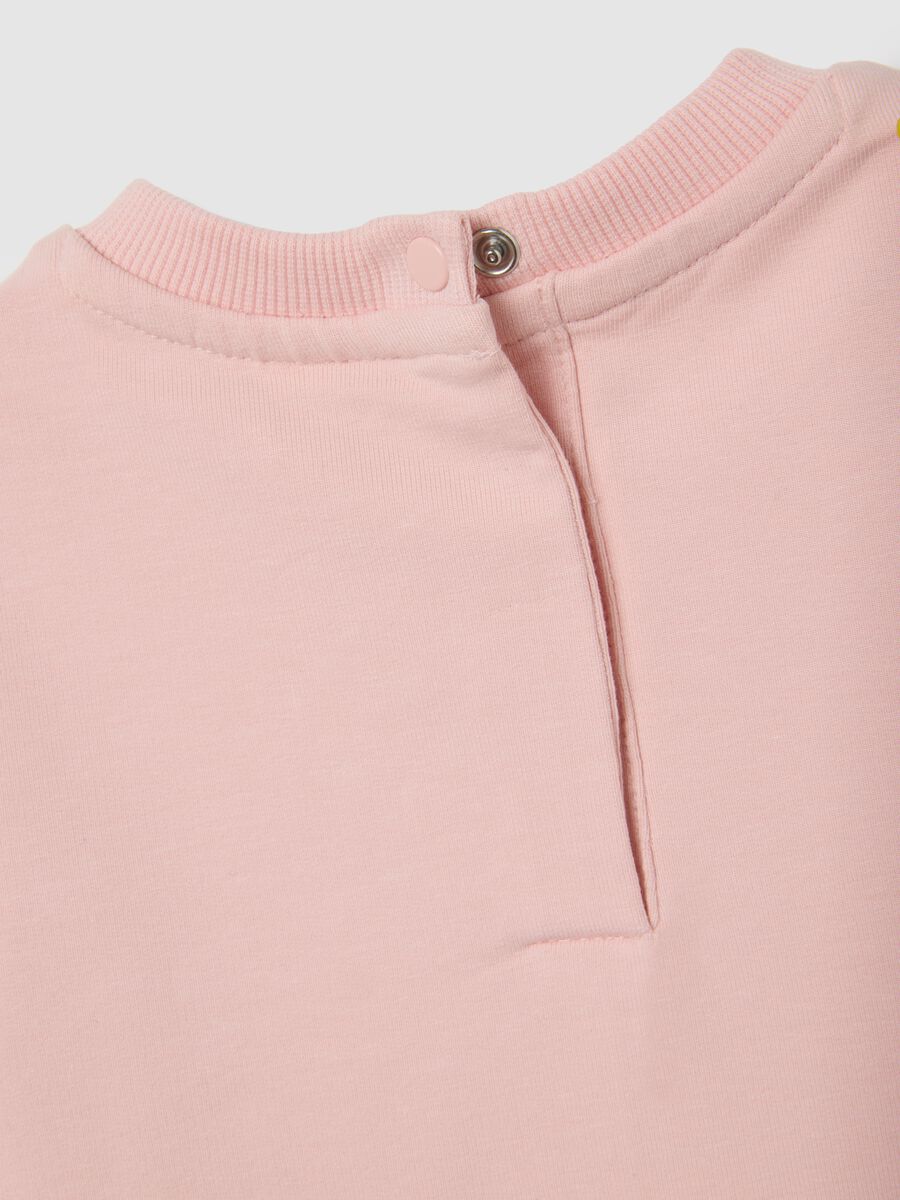 Girl's pink cotton sweatshirt and leggings set regular fit_3