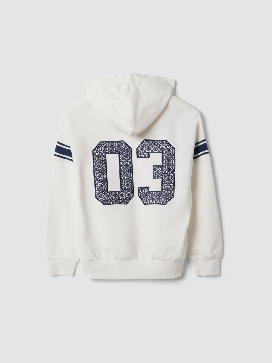 White 100% cotton hoodie with crew neck_5