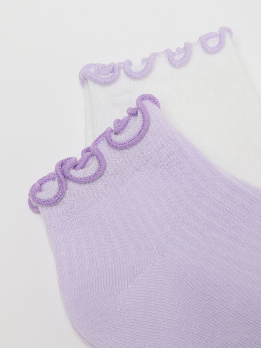 Multicolour short cotton blend socks for girls, regular fit pack of three_2