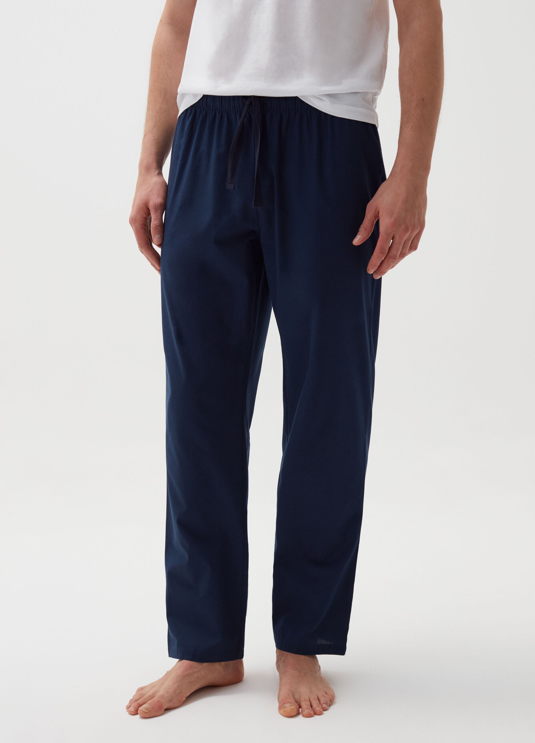 Pantalón pijama de algodón con cordón