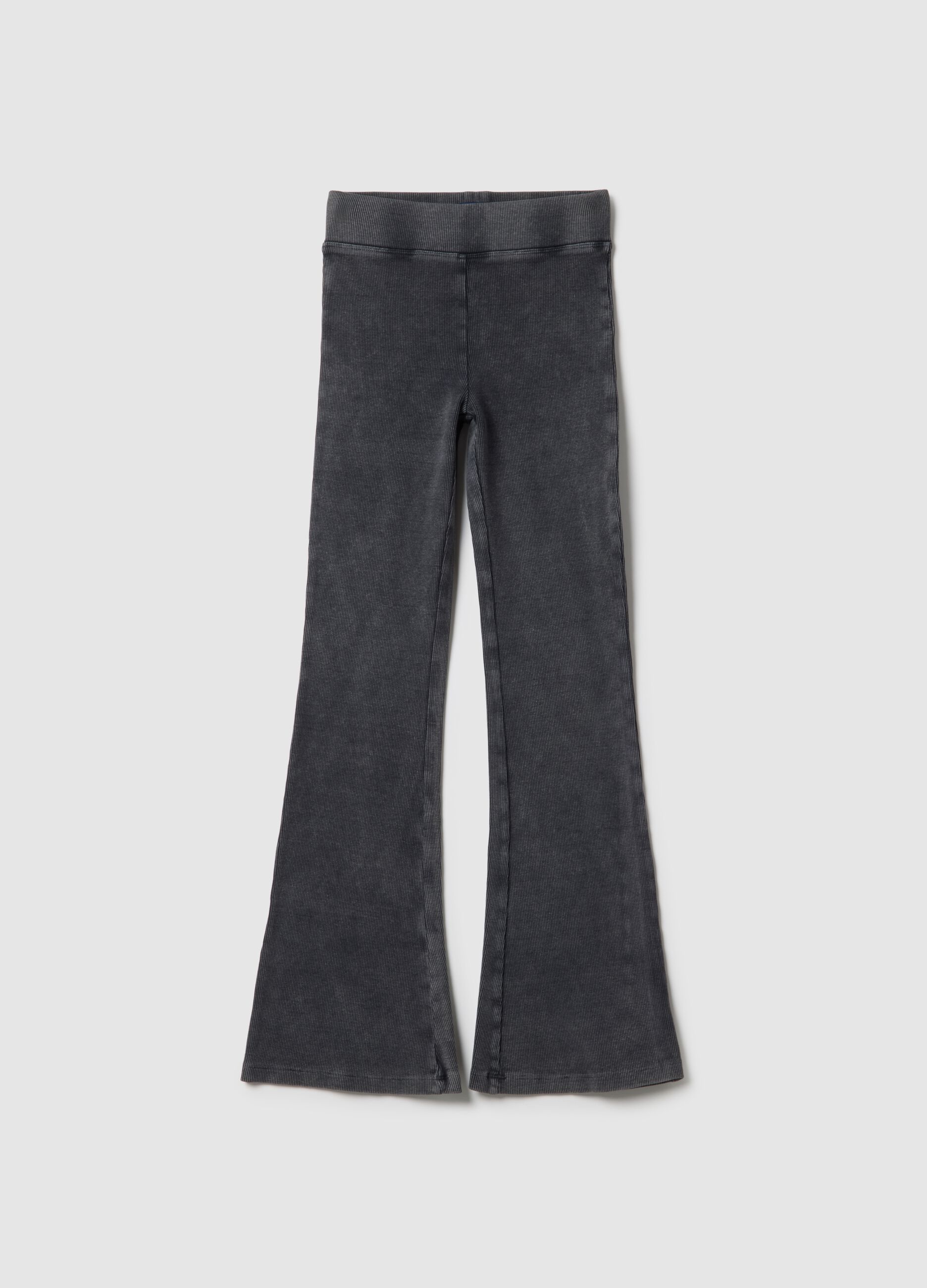 Graue Stretch-Baumwoll-Slim-Fit-Leggings f&uuml;r M&auml;dchen