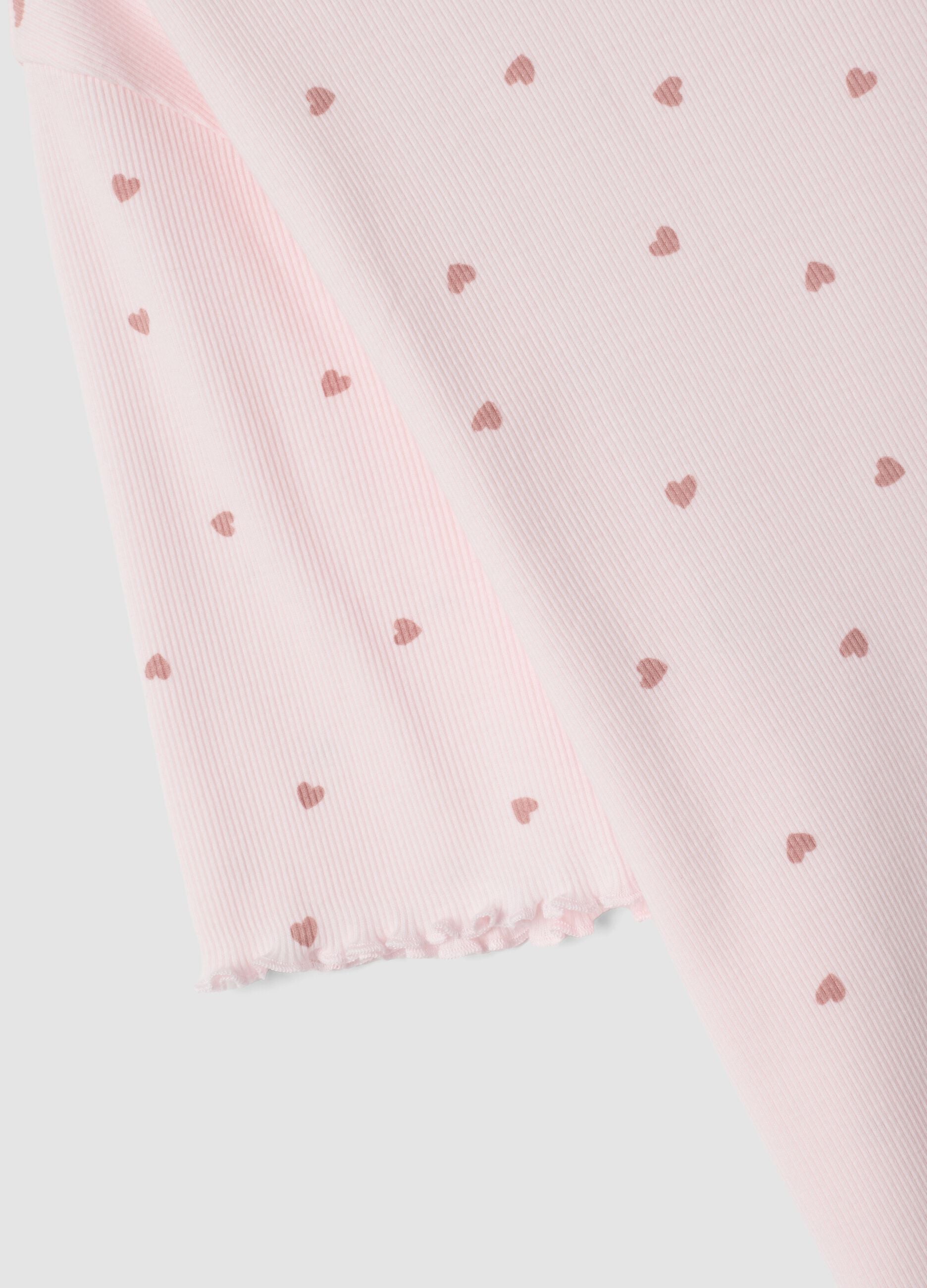 Pink organic cotton heart-print pyjamas