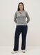 Wide leg blue cotton blend jogger trousers_0