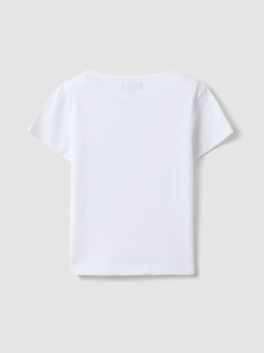 White pure cotton T-shirt with embroidered flowers_4