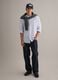 Light blue pure linen striped shirt with mandarin collar, regular fit_1