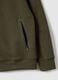 Camisola verde regular fit com capuz e colarinho com fecho frontal_5