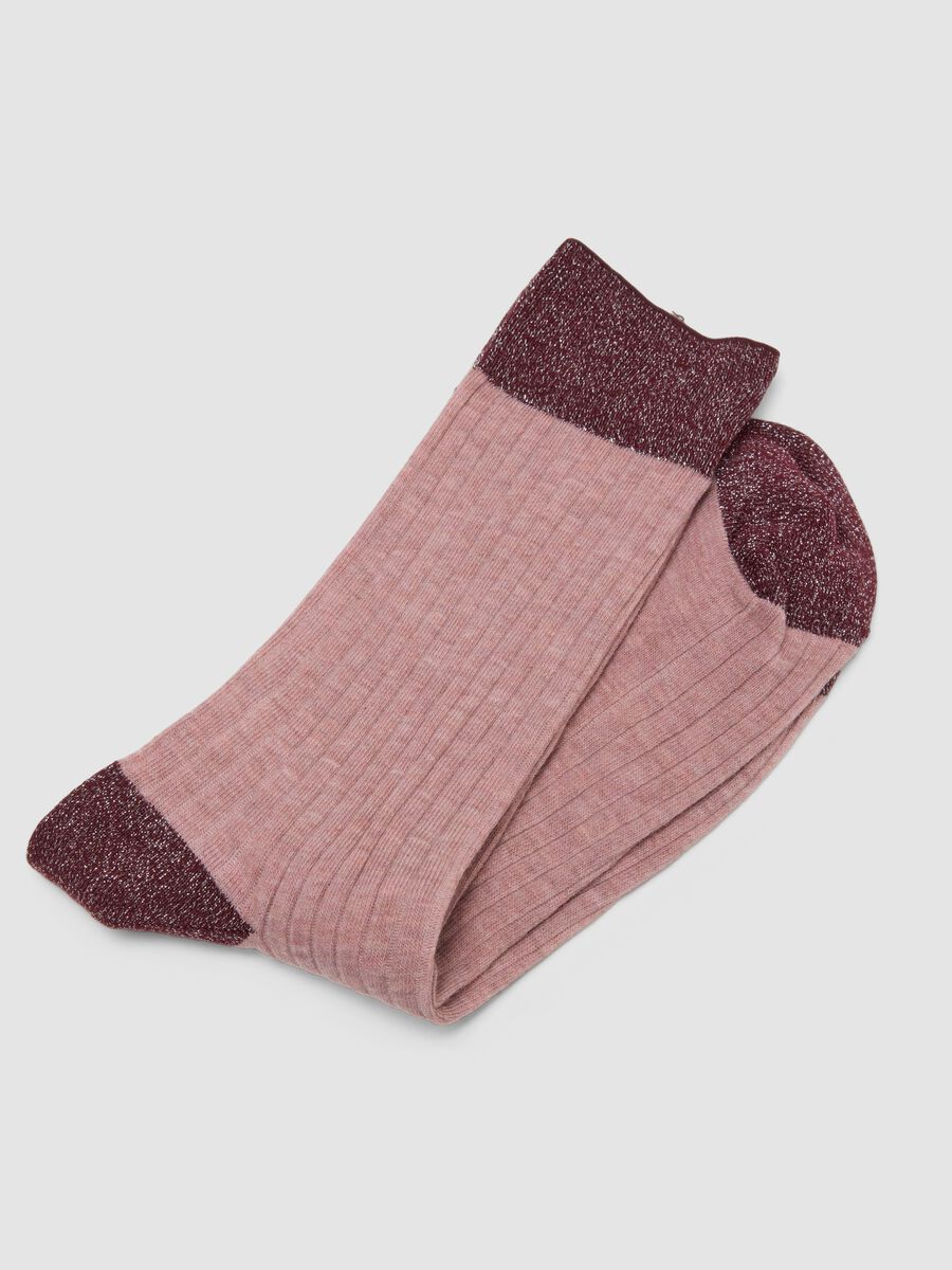 Ribbed pink stretch cotton socks_2