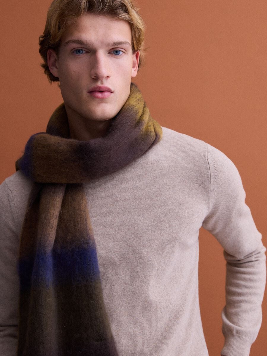 Beige pure wool crew-neck jumper, regular fit_0