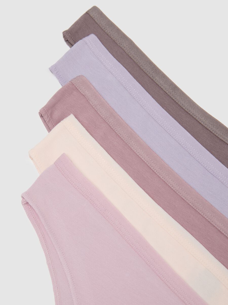 Multipack de cuecas brasileiras em algod&atilde;o el&aacute;stico multicolorido de ajuste regular_1