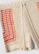 Beige pure cotton crochet shorts_5