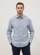Regular fit blue shirt in linen and cotton blend_4