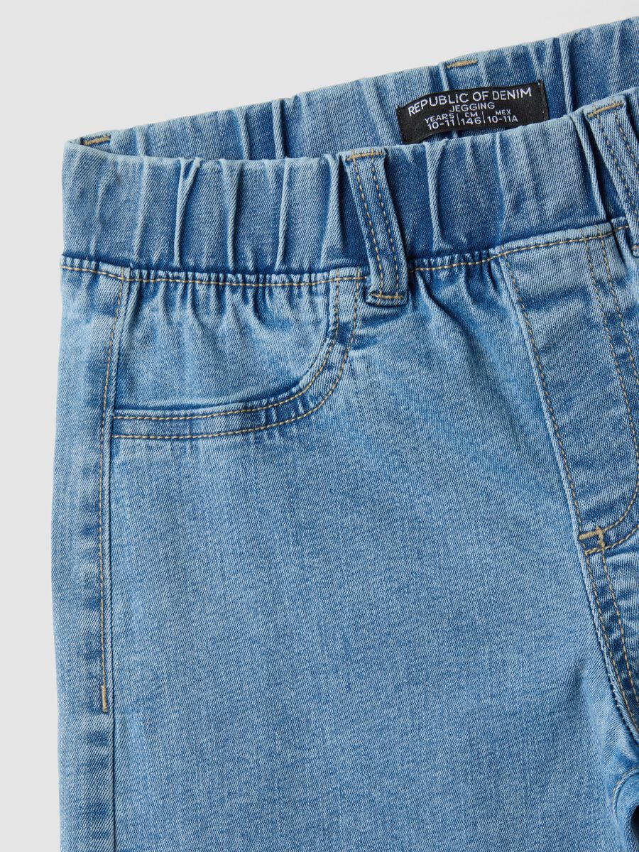 M&auml;dchen-Denim-Jeggings aus Baumwolle und elastischer Viskose mit super weitem Bein_1