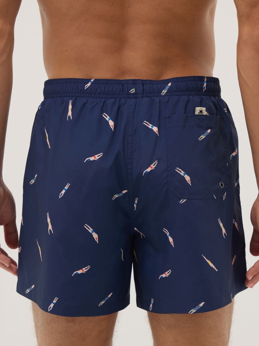Blue boxer swim shorts with all-over print_2