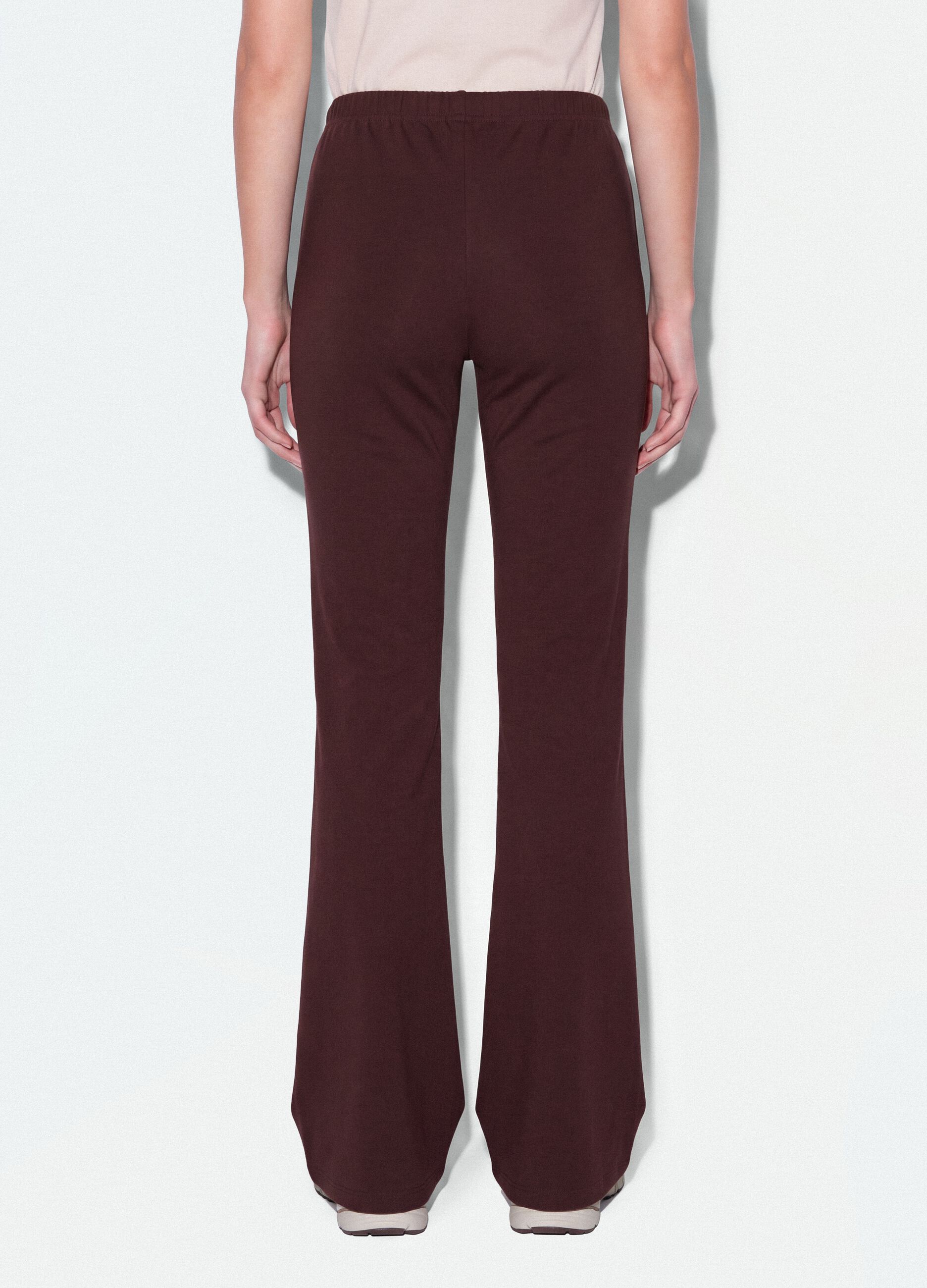 Brown pure cotton flared joggers