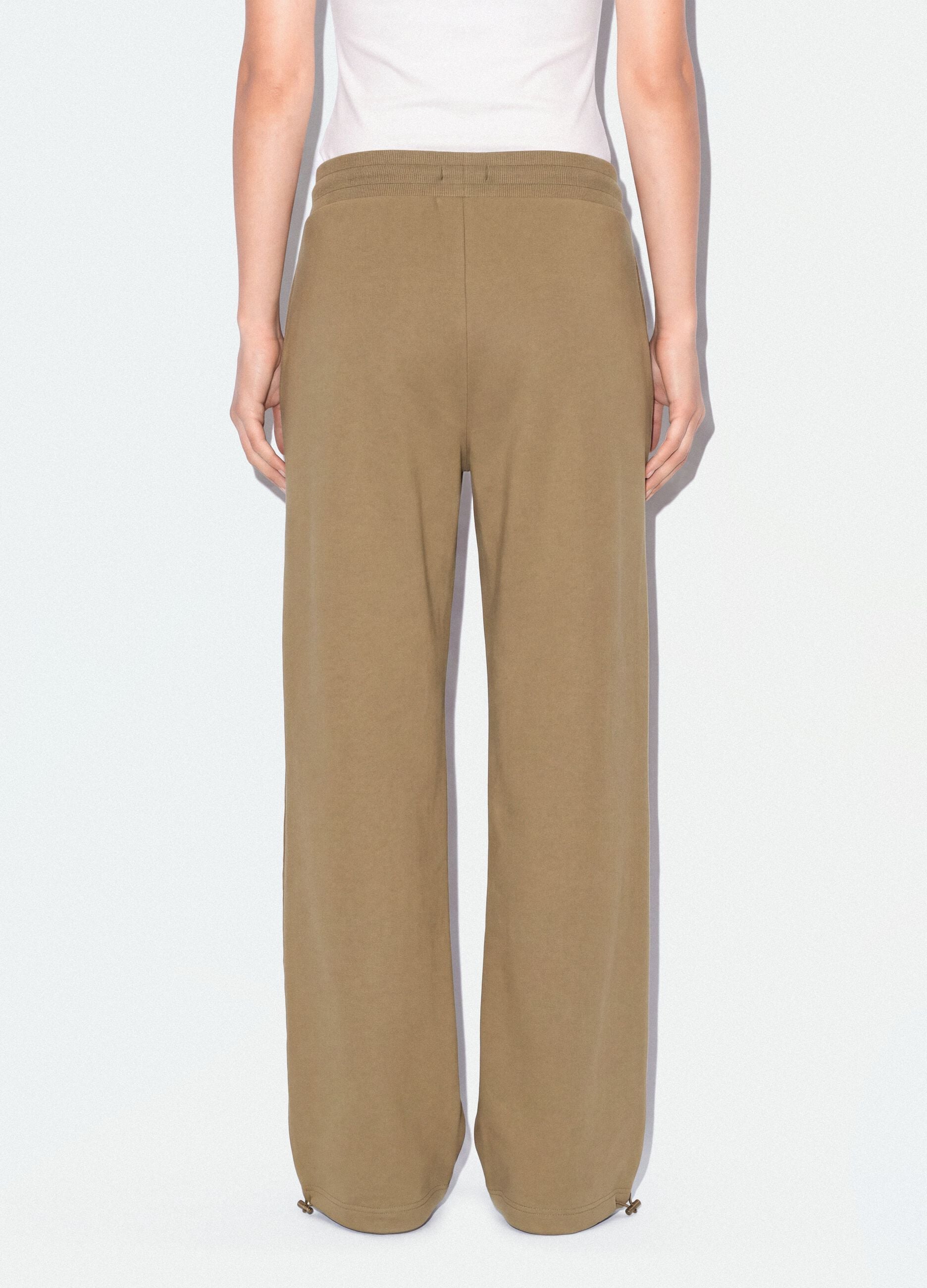 Beige cotton-blend baggy-fit jogger trousers