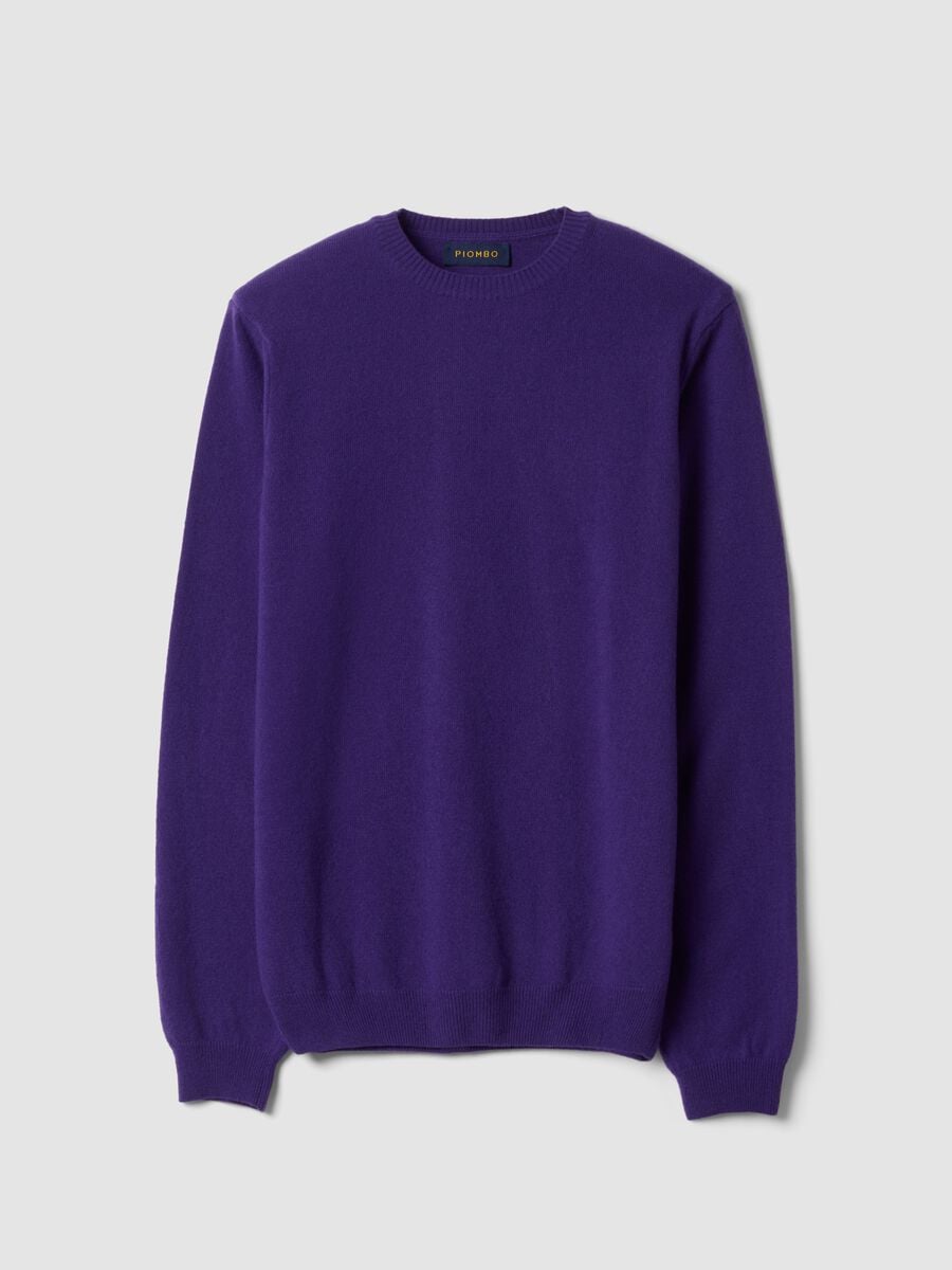 Purple pure wool crew-neck jumper, regular fit_4