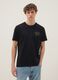 Schwarzes T-Shirt mit Print aus reiner Baumwolle, Regular Fit_0
