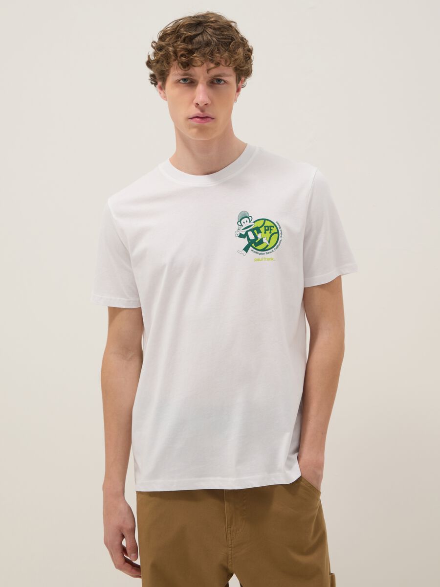 Wei&szlig;es T-Shirt aus reiner Baumwolle mit Paul-Frank-Print, Regular Fit_0