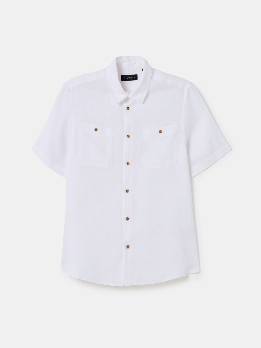 Linen shirt with short sleeves_3