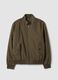 Green regular-fit jacket with zip and high collar_0