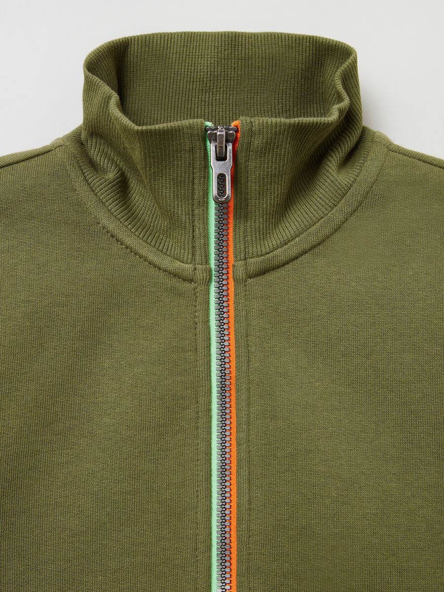 Plush full-zip sweatshirt with high neck_2