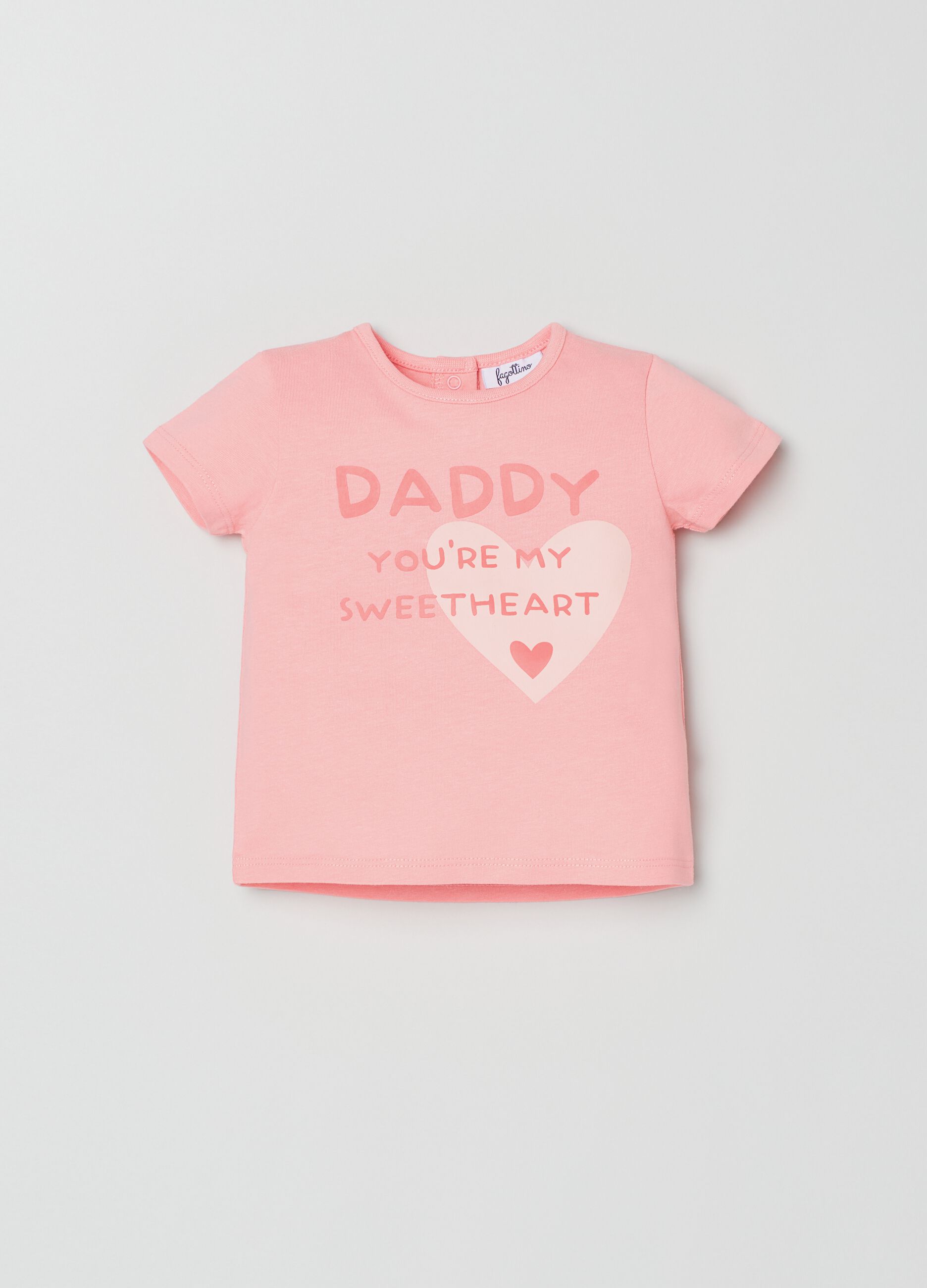 Cotton T-shirt with Father's Day print