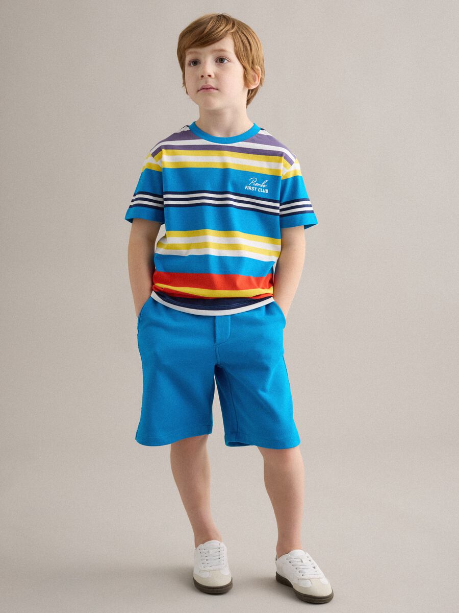 Children's pure cotton blue baggy shorts_0