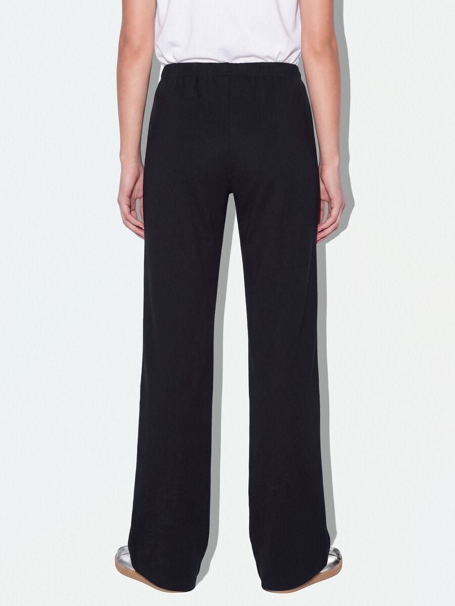 Black flare joggers in pure cotton_4
