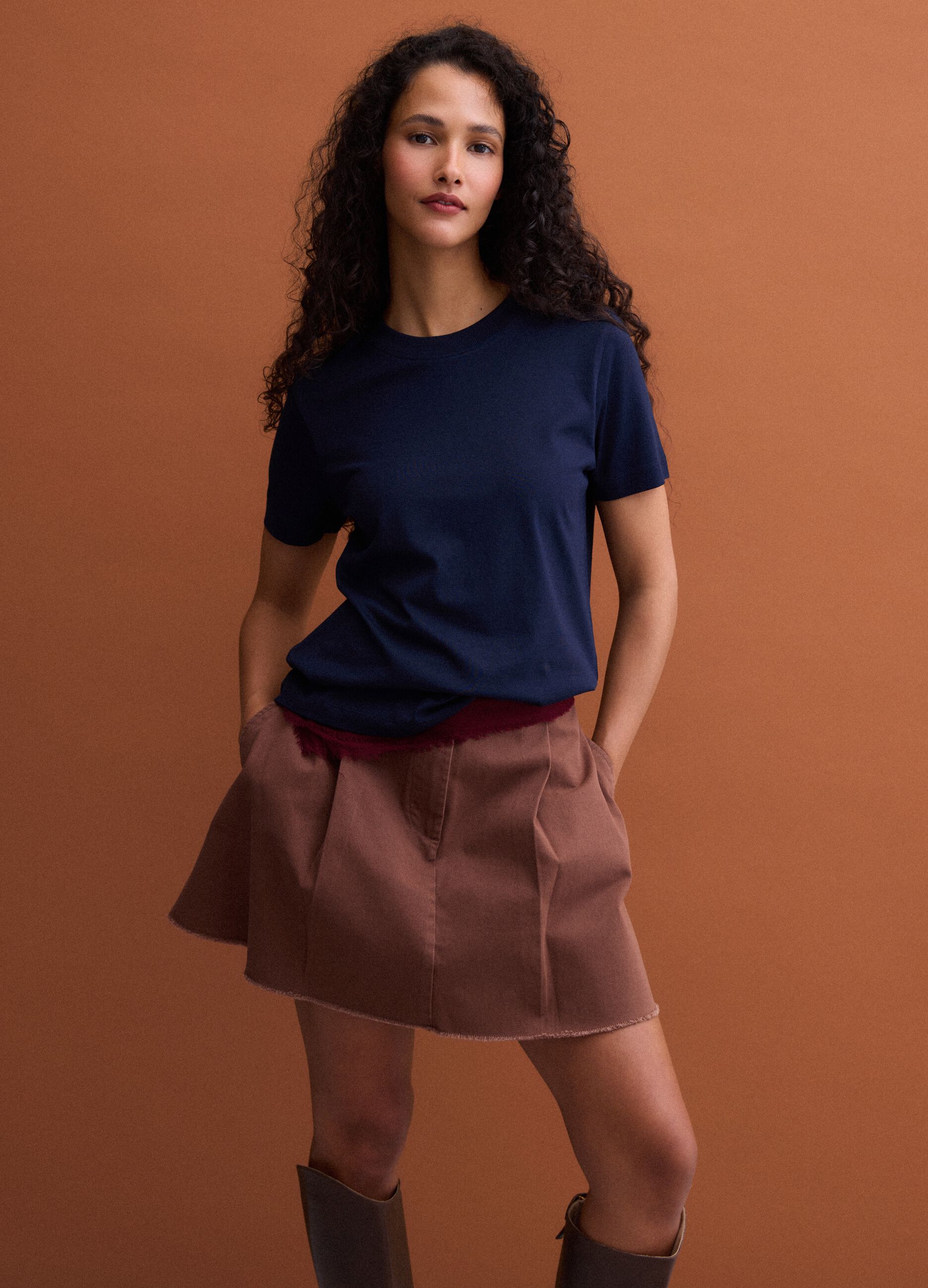 Blue Supima cotton short-sleeve regular-fit T-shirt