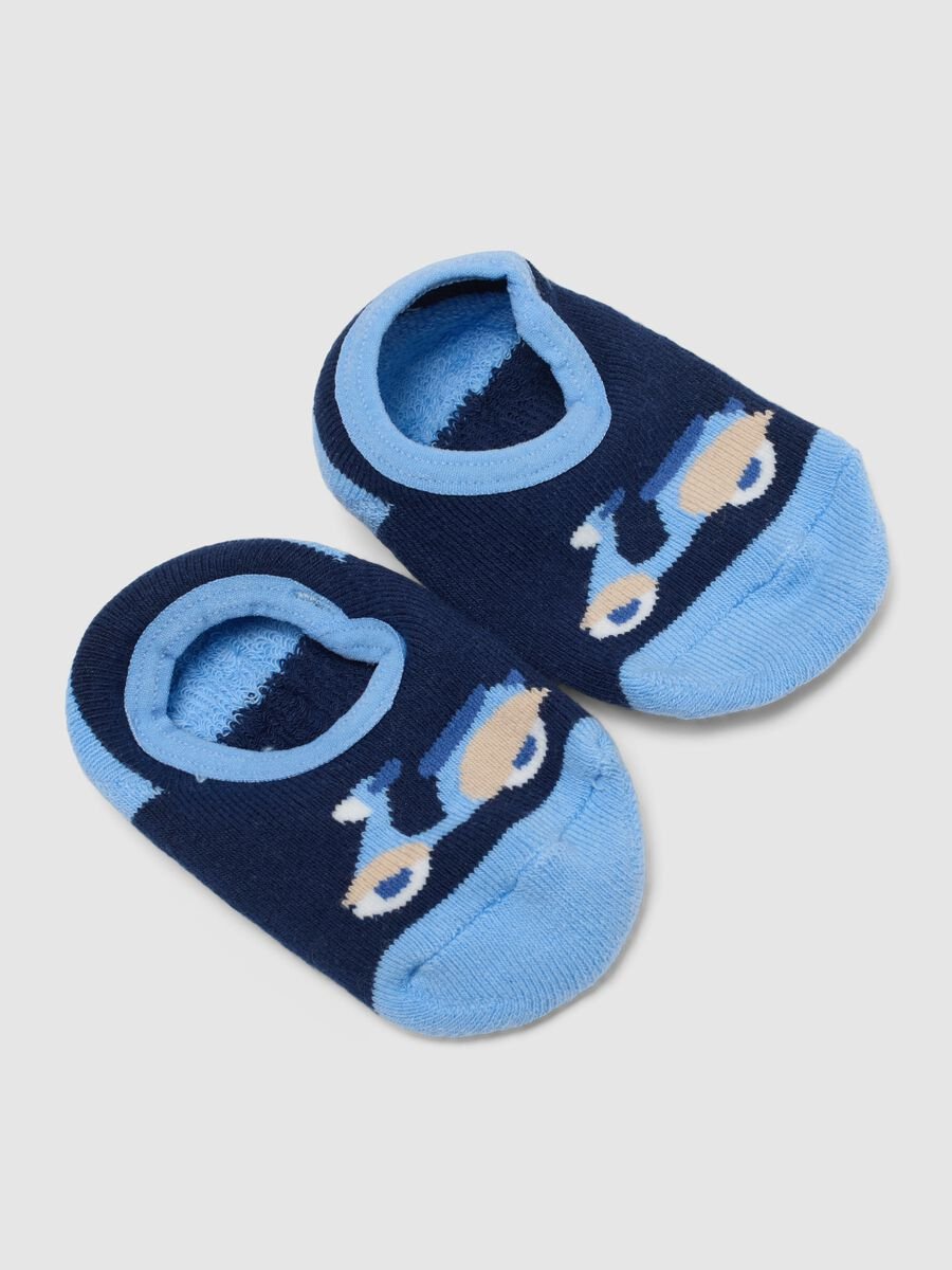Calze antiscivolo in misto cotone multicolor da neonato con vespa_2