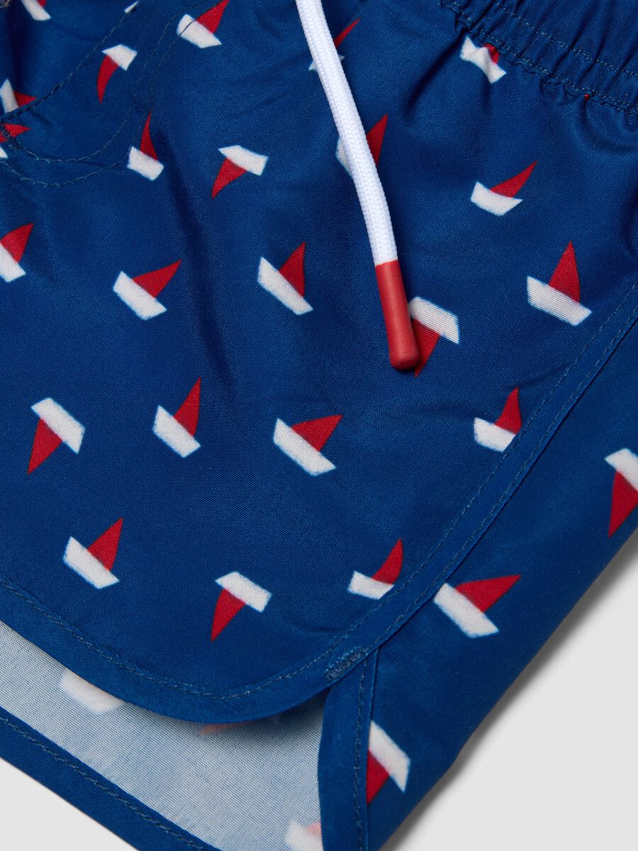 Maillot de bain boxer bleu gar&ccedil;on imprim&eacute; petits bateaux_3