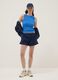 Blue cotton-blend shorts with elasticated waistband_0