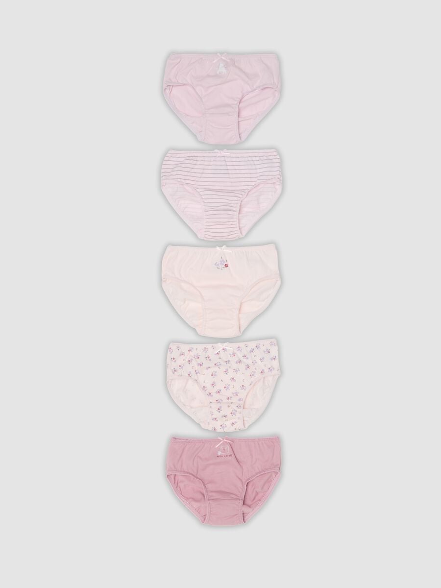 5er-Pack rosa Slips aus Bio-Baumwolljersey f&uuml;r Baby- und Kleinkindm&auml;dchen_0