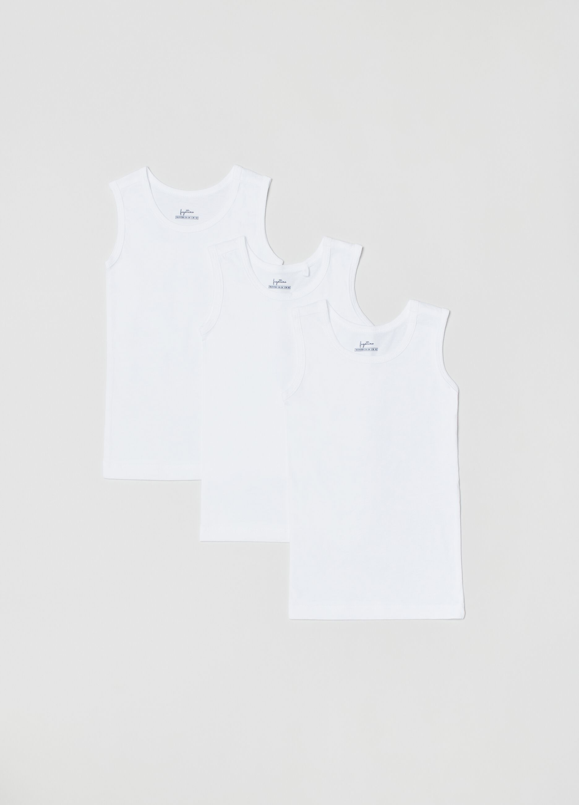 Three-pack racer back vests in cotton
