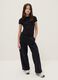 Girls' black pure cotton relaxed fit trousers_0