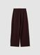 Brown wide-leg stretch-fabric trousers_5