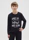 Boys' black long sleeve t-shirt in pure cotton regular fit_0