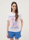 Wei&szlig;es T-Shirt aus reiner Baumwolle mit Frontprint, Regular Fit_2