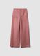 Rosa Wide-Leg-Hose aus Leinen-Viskose-Mix mit strukturiertem Bund_4