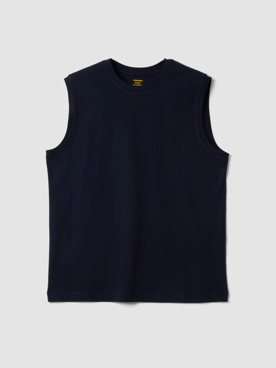 Blue pure cotton vest_4