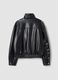 Giacca nera regular fit con zip e collo alto_2