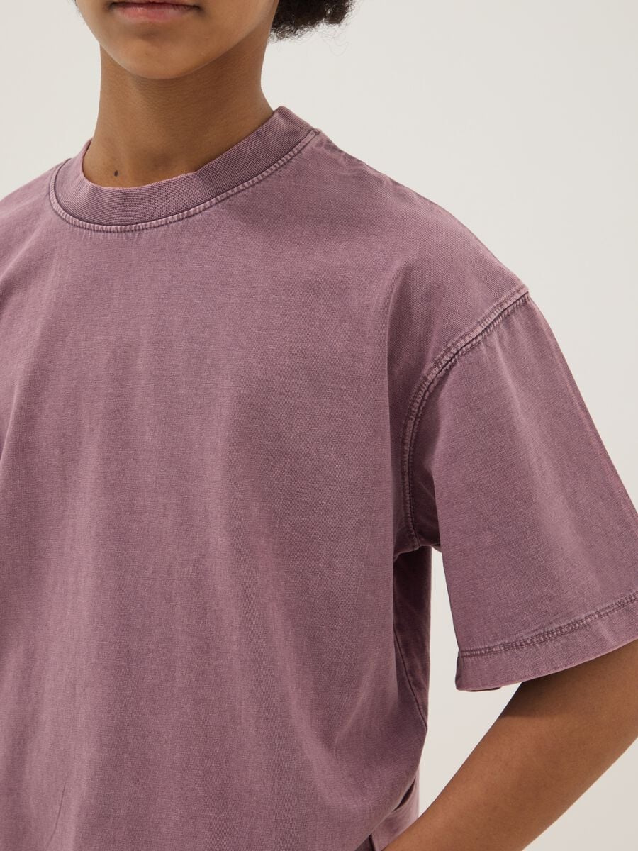 Girls' Oversized Fit Pink Pure Cotton T-shirt_2