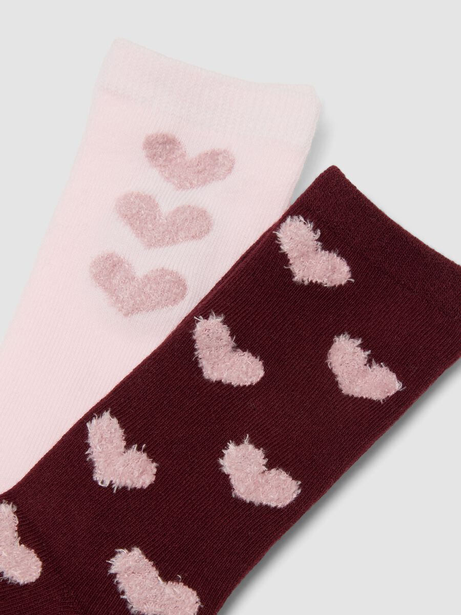 Tripack di calze lunghe rosa in cotone organico elasticizzato_1
