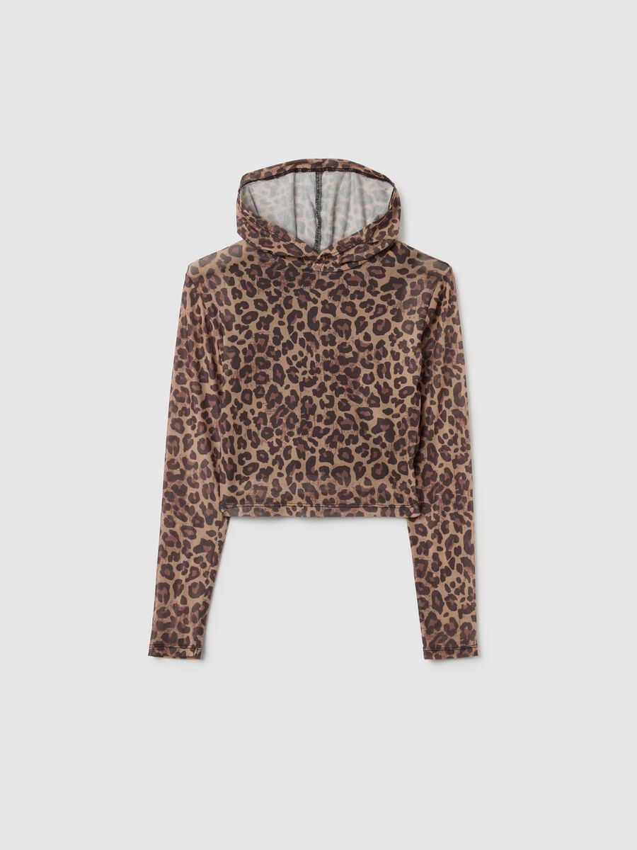 Sweat-shirt en tissu stretch marron pour filles coupe regular_3