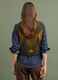 Green jacquard wool-blend crew-neck gilet, regular fit_3