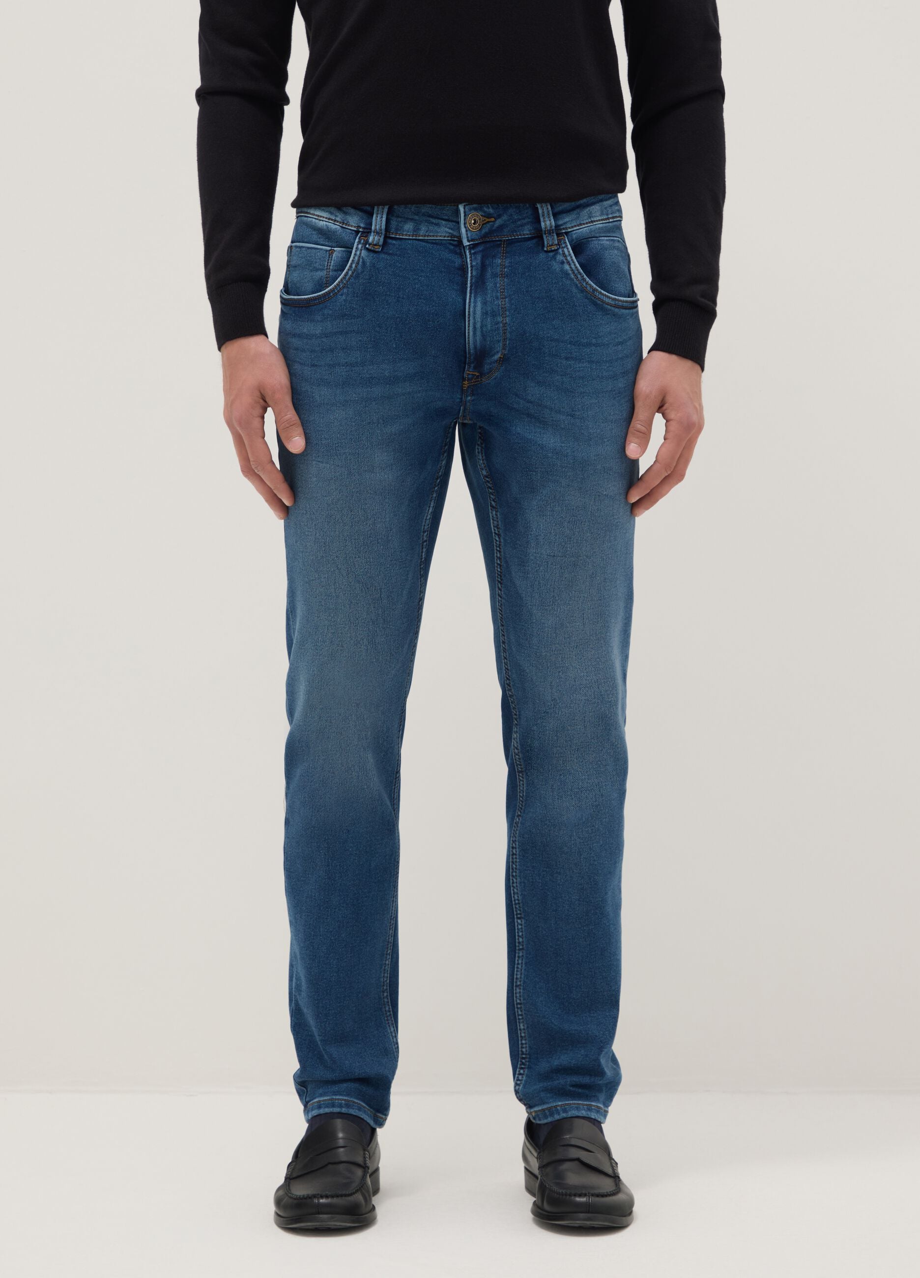 Slim fit blue denim jeans