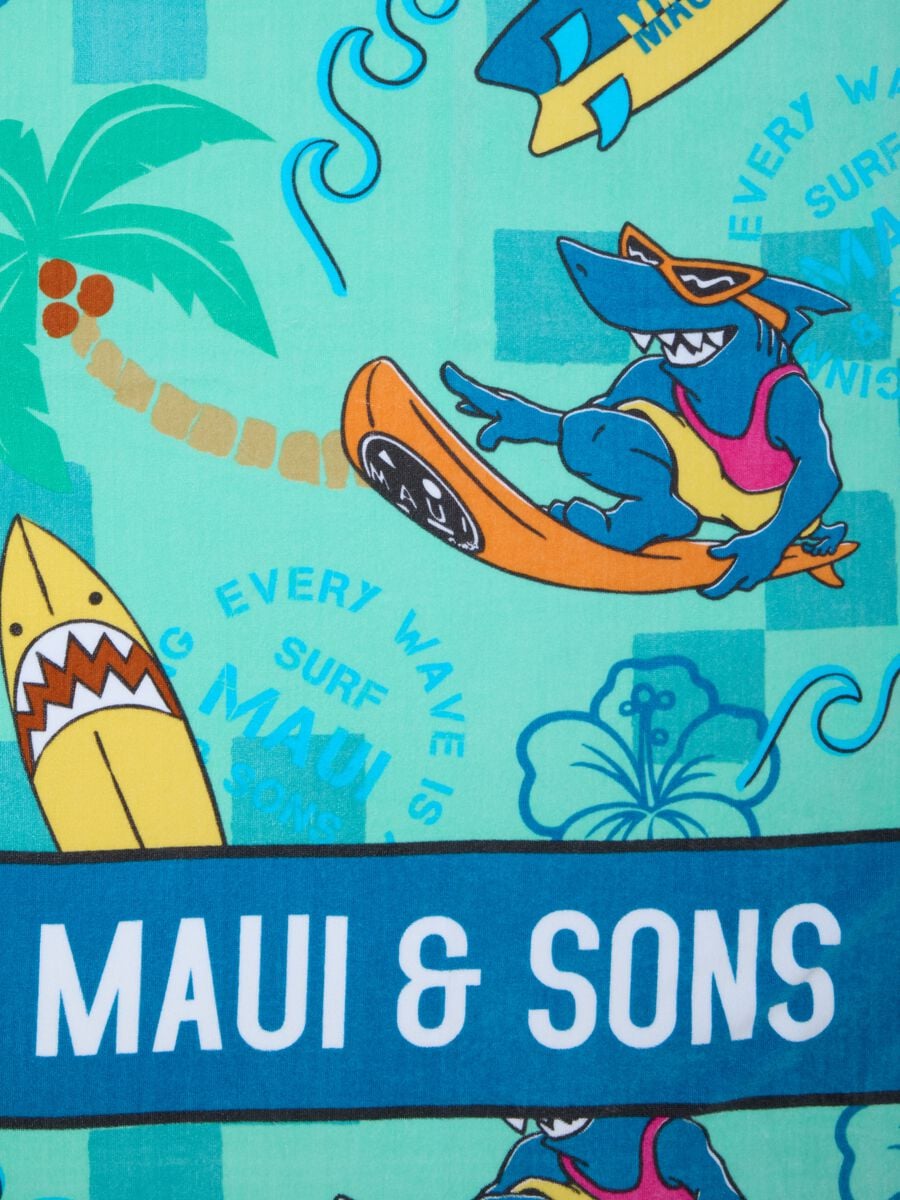 Blue pure cotton beach towel_1