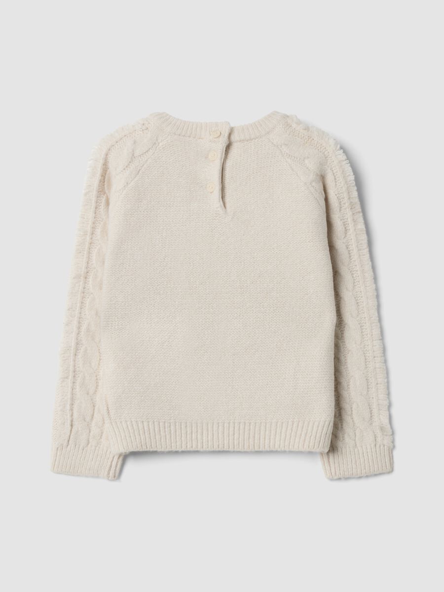 White regular-fit cable-knit stretch jumper_1
