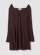 Braunes Kleid aus Stretchmaterial mit tiefem V-Ausschnitt, Regular Fit_4